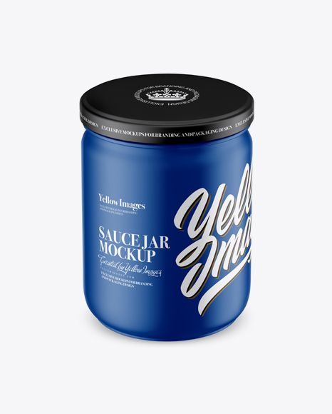 Matte Sauce Jar Mockup (High Angle Shot) in Jar Mockups on Yellow Images Object Mockups | Mockup ...