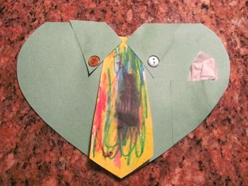 Shirt & tie heart- cute card/craft for Father's Day...