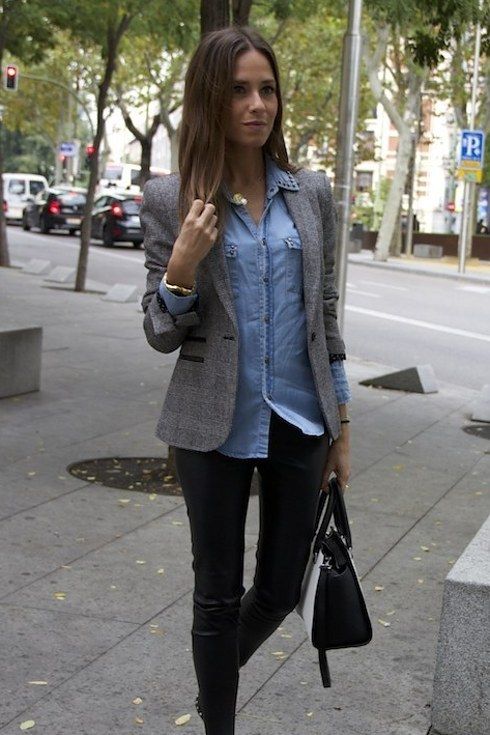 gorgeous outfits blazer gris mujer black