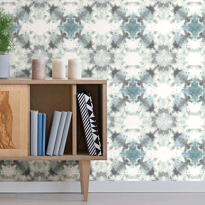 Roommates Blue Open Geometric Peel And Stick Wallpaper Amazon Com Removable Wallpaper Peel And Stick Wallpaper Peelable Wallpaper