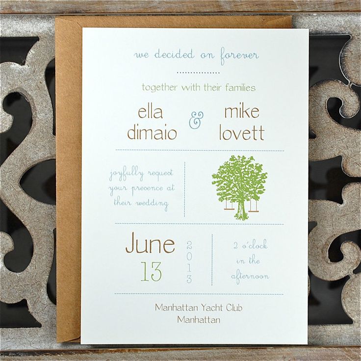 oak tree wedding invitation