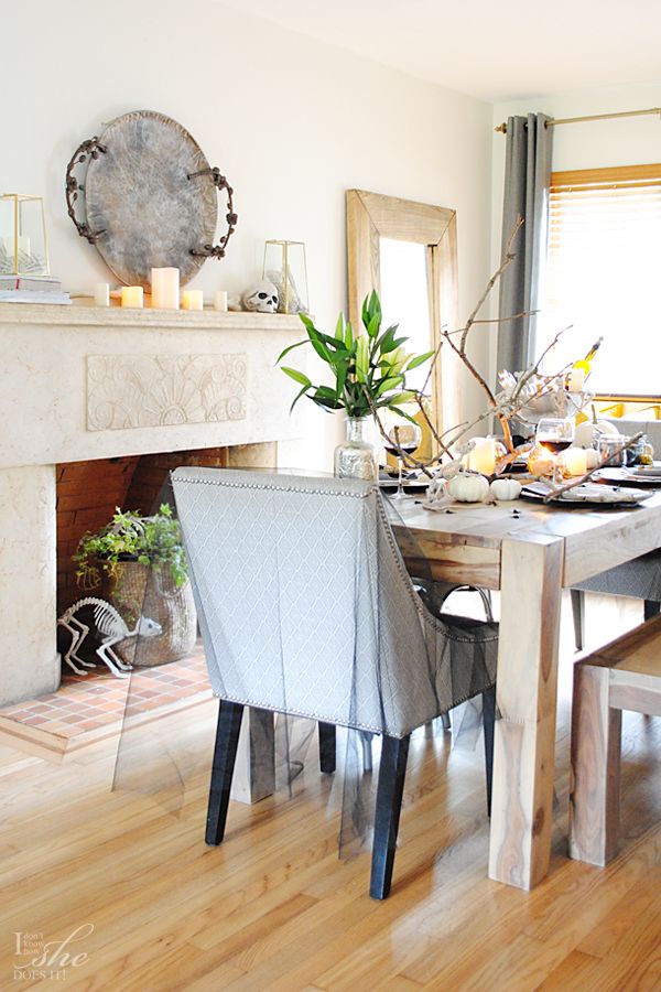 a spooky and stylish halloween table setting