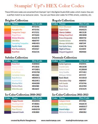 So Many Stampin Up Demonstrators Have Written To Thank Me For The RGB Codes That I Posted Earlier Today Didn Know Other Dem