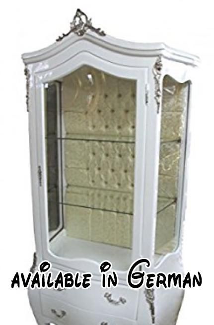 B078HY7B76 Casa Padrino Barock Vitrine Weiß / Silber - küchenarbeitsplatte buche massiv B078HY7B76 Casa Padrino Barock Vitrine Weiß / Silber - küchenarbeitsplatte buche massiv
