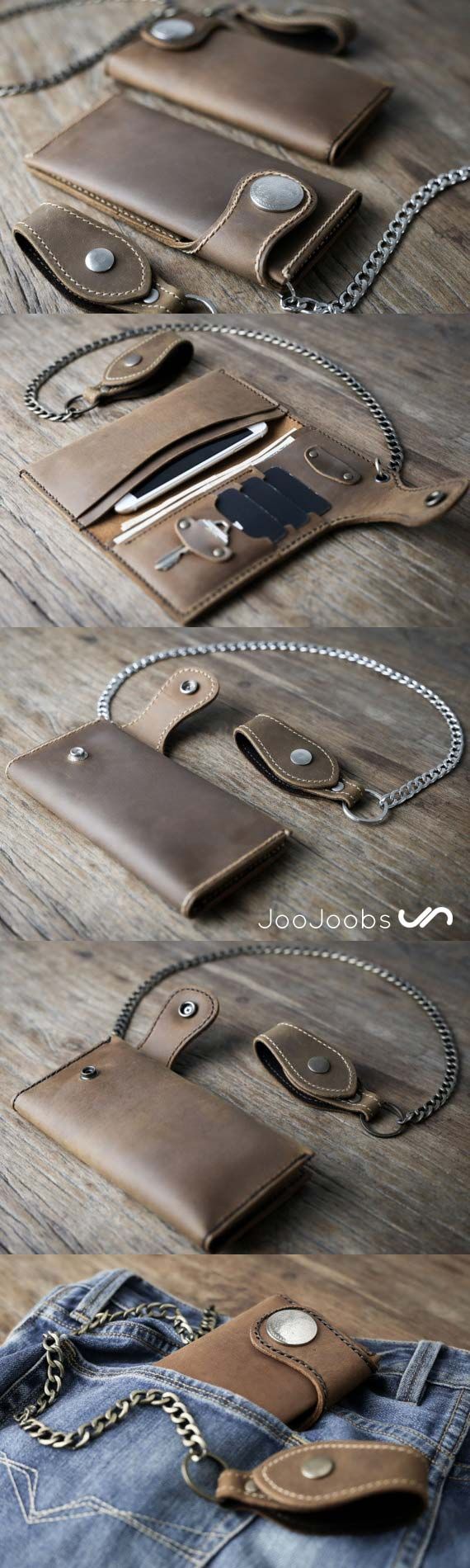 PERSONALIZED Biker Chain Wallet, Leather Biker Chain Wallet, Full Sized Biker Chain Wallet, PERSONALIZED Leather Biker Wallet #012