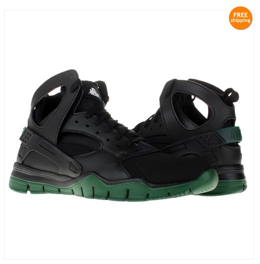 NIKE Air Huarache Bball 2012 Black/Gorge Green Mens Basketball Shoes 488054-003