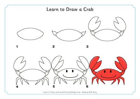 Learn to Draw a Crab | Easy drawings, Animal drawings, Sea ...