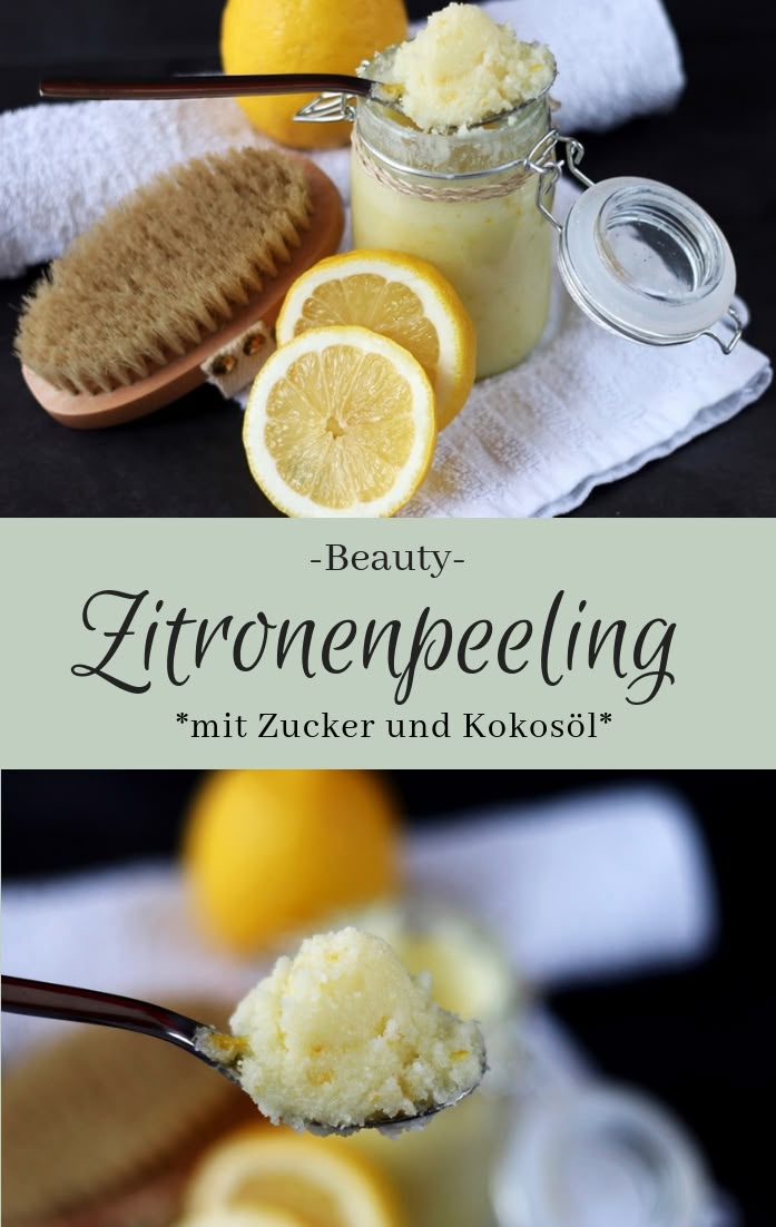 Zuckerpeeling mit Kokosöl und Zitrone