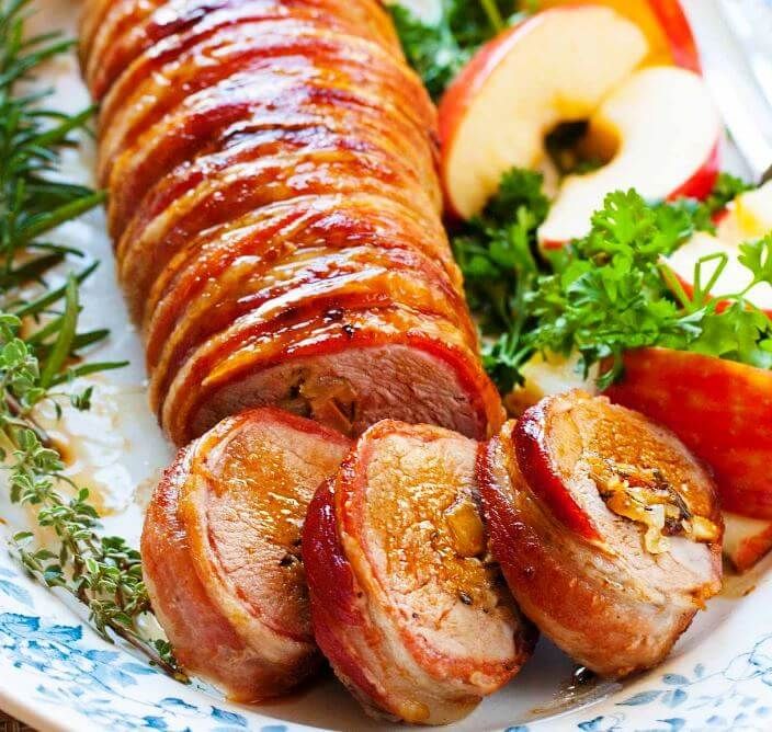 Lomo De Cerdo Relleno Y Envuelto Con Tocino Cerdo Relleno Lomo De Cerdo Al Horno Lomo De Cerdo