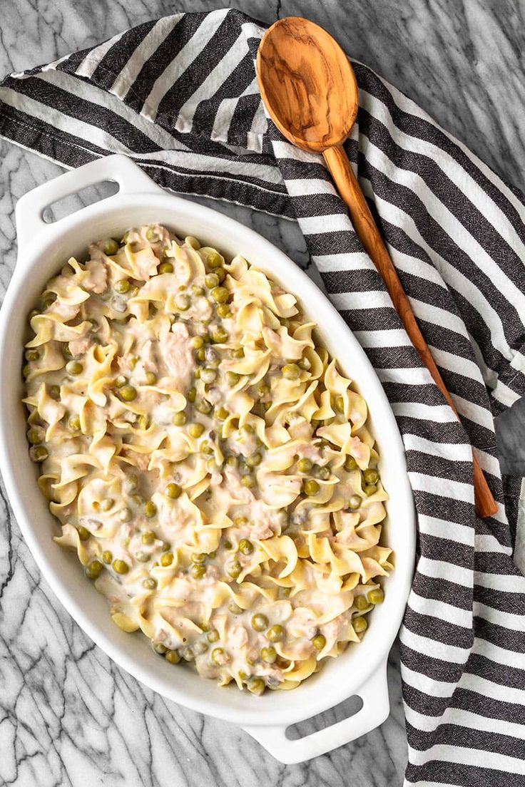 Easy Tuna Casserole With Egg Noodles -- this classic tuna casserole