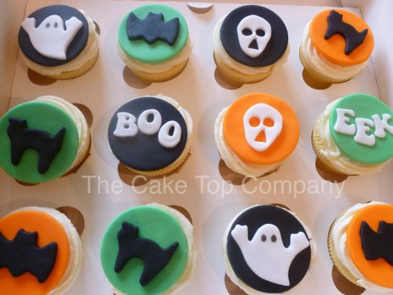 edible fondant halloween cupcake toppers by thecaketopcompany