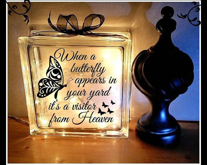 Memorial Glass Block,Honor A Life,Sympathy Gift,Unique Memorial Gift,Glass Block Night Light,Lighted Glass Block,Photo Keepsake