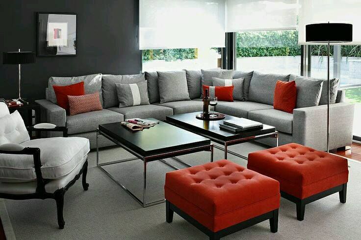 Decoración Interior En Rojo Decoracion En Rojo Para Salas Color Rojo Para Interior De Casa Como Decorar La Sala Decoracion De Interiores Sala De Estar Negra