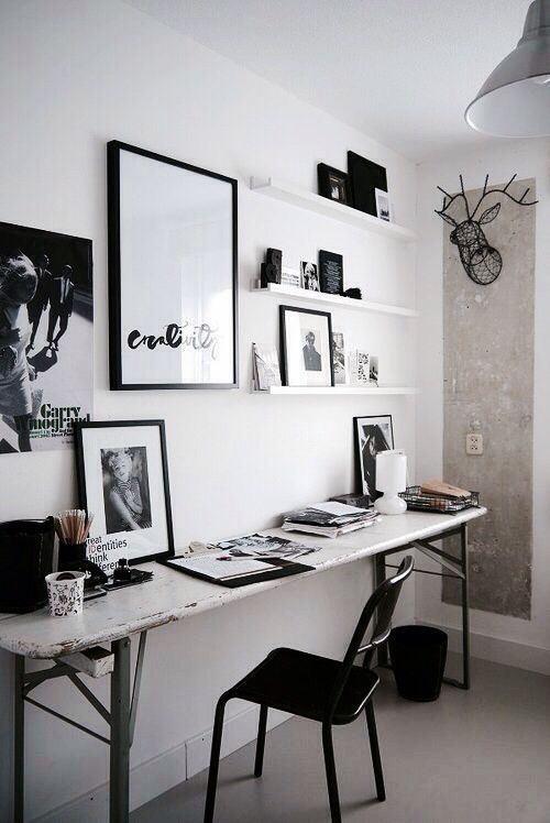 49 Best Déco The Office Images On Pinterest Desks Home Black And White Office