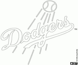 Logo of Los Angeles Dodgers coloring page Baseball coloring pages