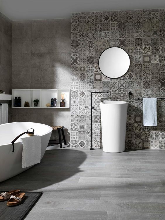 268 best Idées déco carreaux de ciment images on Pinterest My - salle de bain gris et bleu 268 best Idées déco carreaux de ciment images on Pinterest My - salle de bain gris et bleu