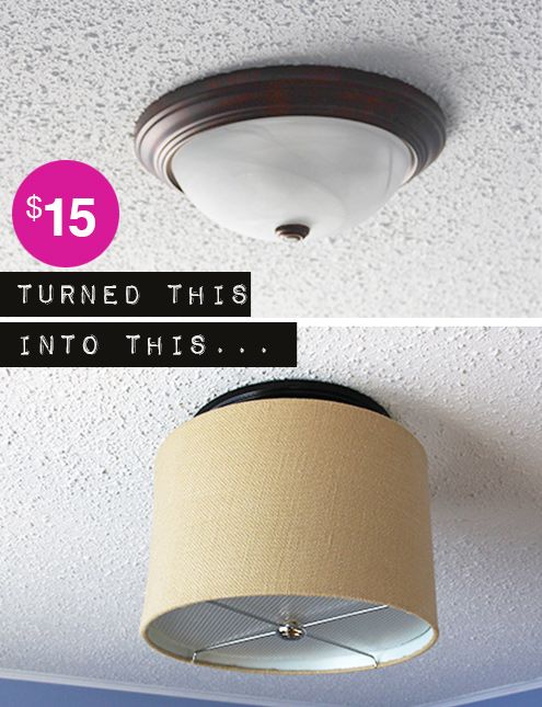 Upgrade A Ceiling Light With Drum Shade For Under 15 The Upgrade A Ceiling Light With Drum Shade For Under 15 The Home Fixtures Lighting