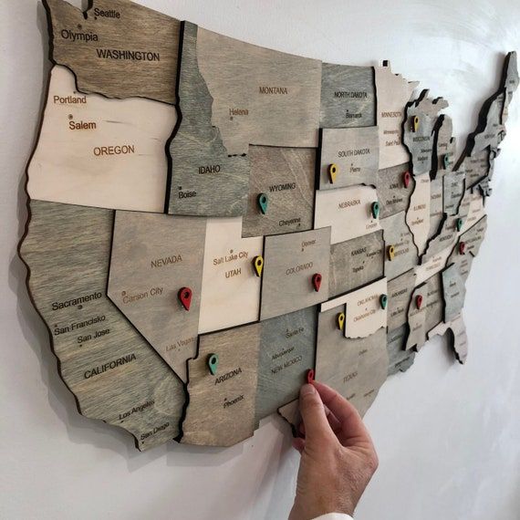 Wooden US Map of United States - D8a1bdce1272aadaa7b779303e09d724