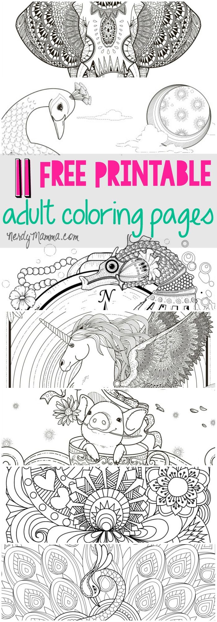 11 Free Printable Adult Coloring Pages