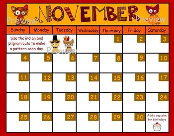 november calendar picture ideas