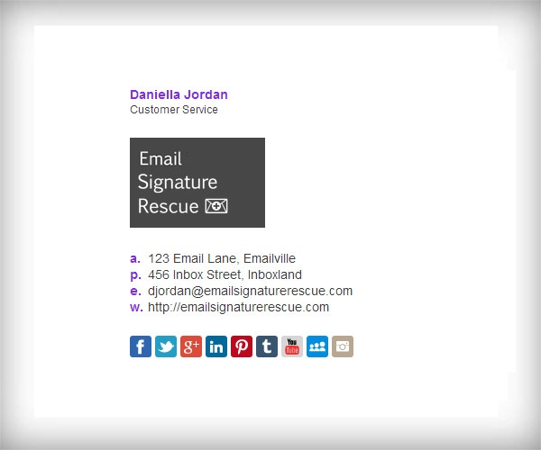 horizontal email signature template with 150x100 logo like this email signature template