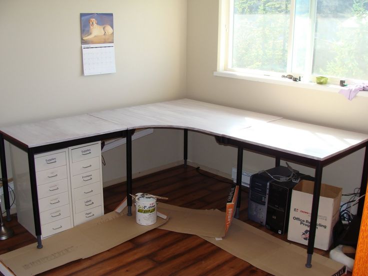 Pottery Barn Inspired Desk Transformation Ikea Ers Diy Corner Computer L Shaped Diy Corner Desk Ikea Computer, Modern L Shaped Desk Ikea