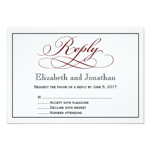wedding reply card