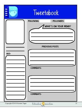 Character Study Tools And Templates Including A Social Media Character Study Tools And Templates Including A Social Media Template Dossier Kids Can Make Profile For In Novel