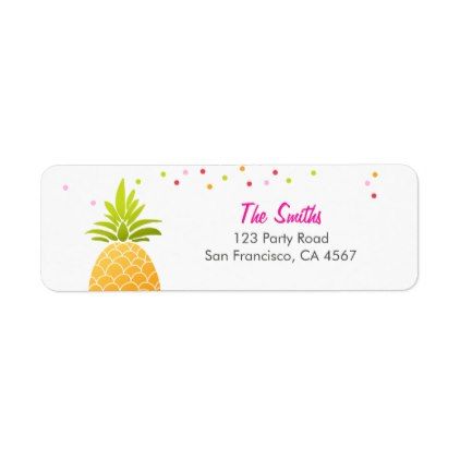 pineapple return address label tropical aloha luau in 2018