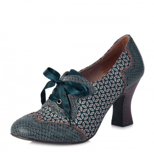 Womens Faux Croc Lace Up Shoes Heel Womens Faux Croc Lace Up Shoes Heel