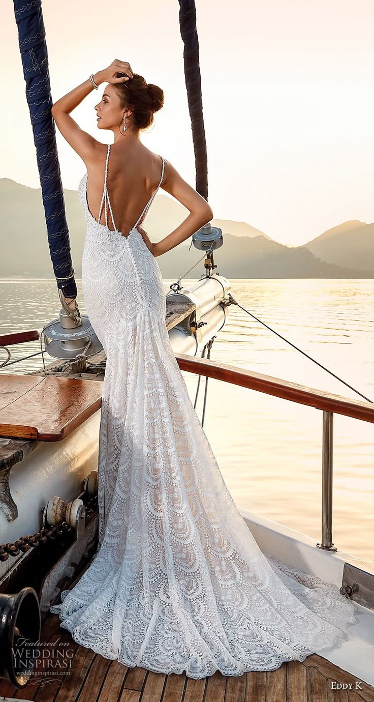 eddy k 2018 bridal sleeveless spaghetti strap deep plunging sweetheart neckline … eddy k 2018 bridal sleeveless spaghetti strap deep plunging sweetheart neckline …