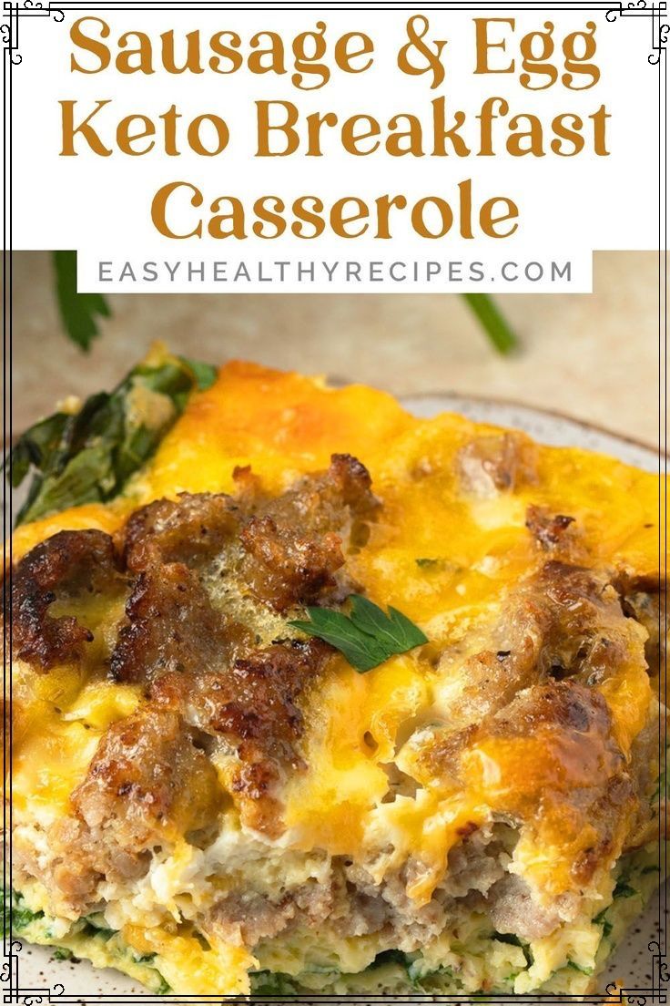Sausage & Egg Keto Breakfast Casserole | Recipe | Breakfast casserole