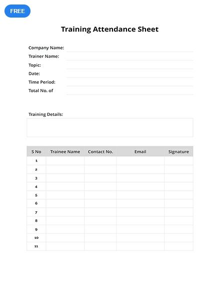 Free Training Attendance Sheet Templates Designs 2019 Record The Attendance Of Partints In A Training Program With This Well Formatted Template File Is High Quality And Easy To Use