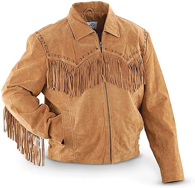 Stormwise Mens Western Cowboy Fringed /& Boned Coat