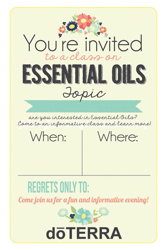 4x6 doTERRA class invitation INSTANT DOWNLOAD PRINTABLE ...