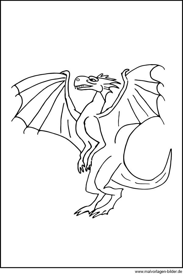 Ausmalbild Drache
