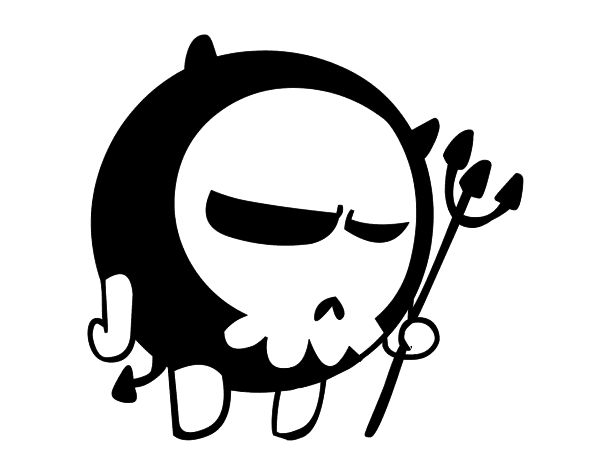 dibujo de monstruo con tridente para colorear sketch pinterest