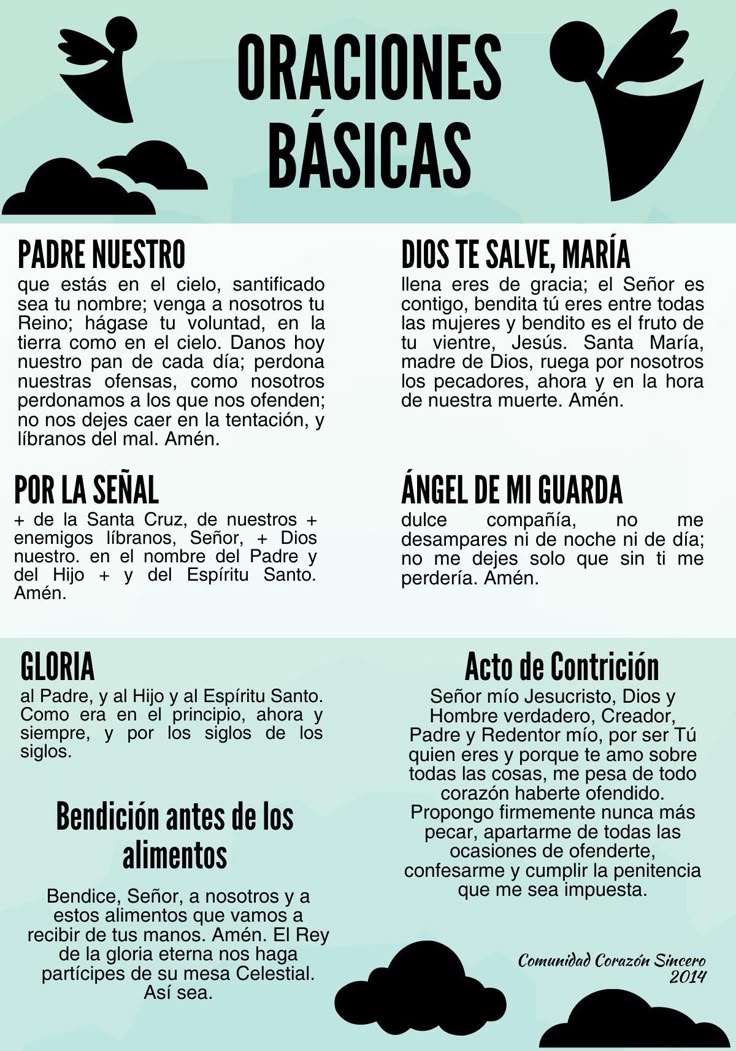 Oraciones básicas | Libro de oraciones, Oraciones basicas