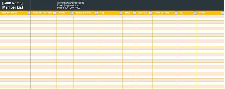 Club membership list template in MS Excel to help you in your - club membership template Club membership list template in MS Excel to help you in your - club membership template