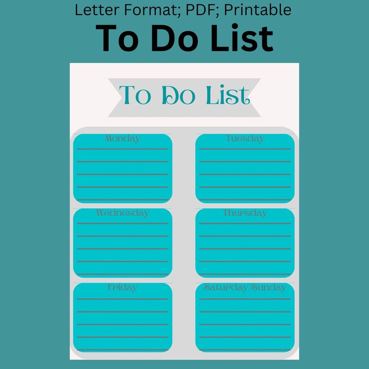 Printable to do list weekly planner weekly to do sheet printable