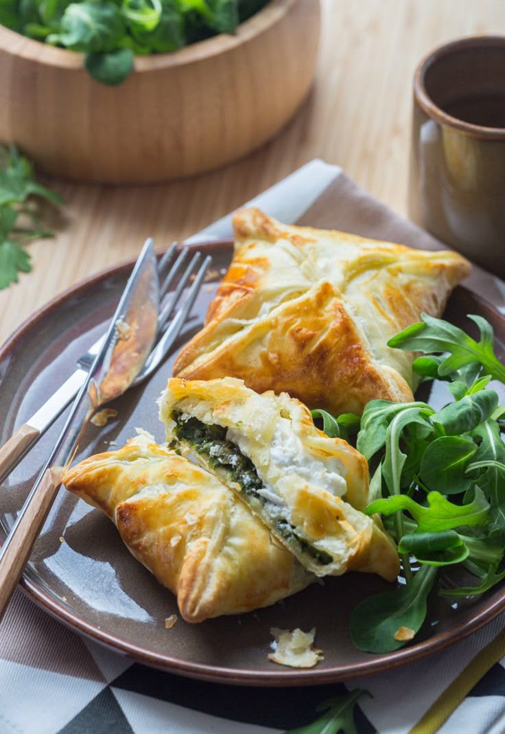 Paniers feuilletés chèvre et épinards