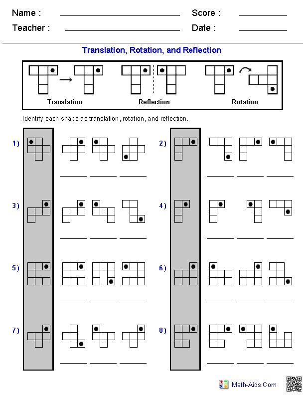 Geometry Reflection Worksheet Reflection Rotation Translation Worksheets Translation Reflection Worksheets Rotation Andtra Geometry Worksheets Reflection Math Math Worksheets