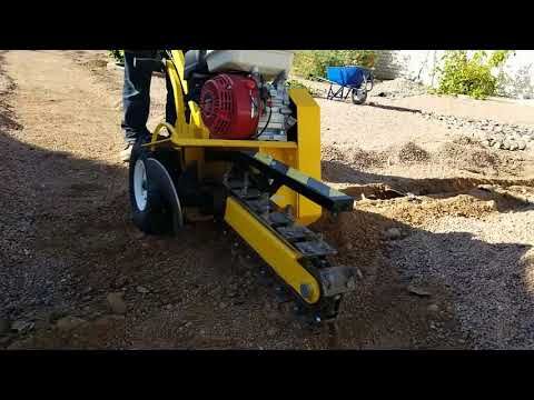 Groundhog T4 trencher in slow motion - YouTube