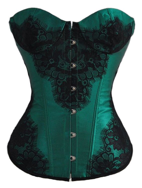 Beauty-You Womens Overbust Corset Lace Up Back Spiral steel boned