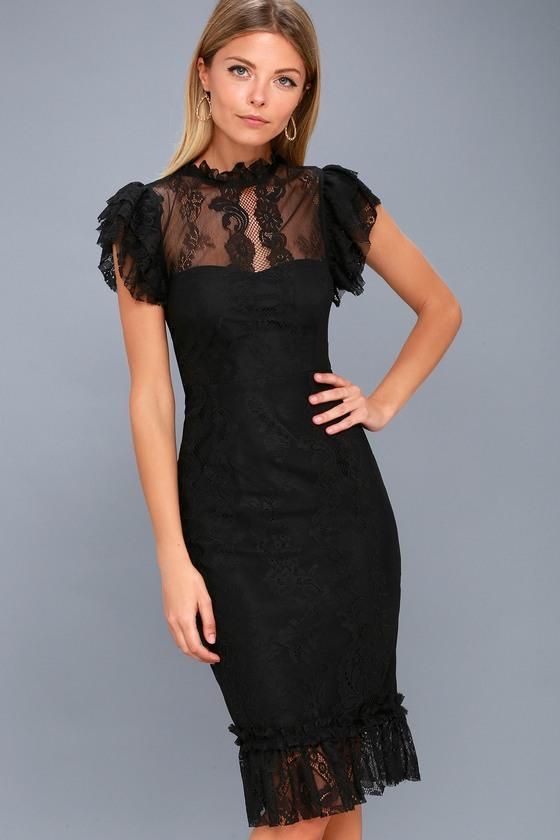 Meet Me In Manhattan Black Lace Midi Dress Lulus 2018 Fancy Newyear Lulus Meet Me In Manhattan Black Lace Midi Dress Adorewe