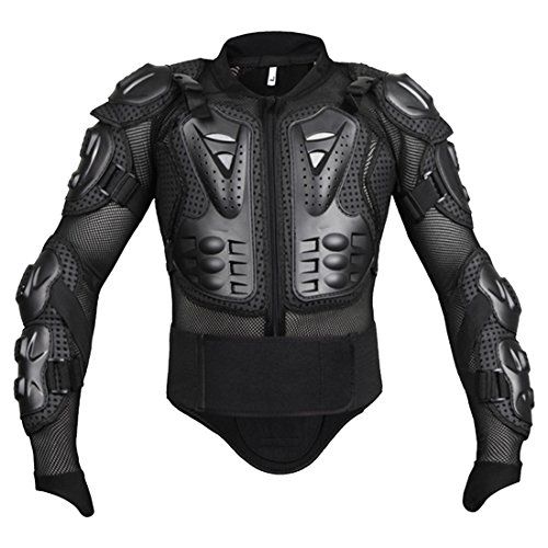 Motorcycle Motorbike Full Body Armor Armour Protective Gear Jacket Pro Street Sport Motocross ATV Guard MTB Racing Shirt Jacket Protector with Chest Back Protection for Men Black, XXXL