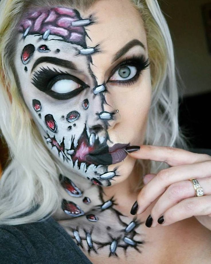 just trying to hold myself together half face zombie facepaint halloween makeup - Zombies Pictures For Halloween just trying to hold myself together half face zombie facepaint halloween makeup - Zombies Pictures For Halloween