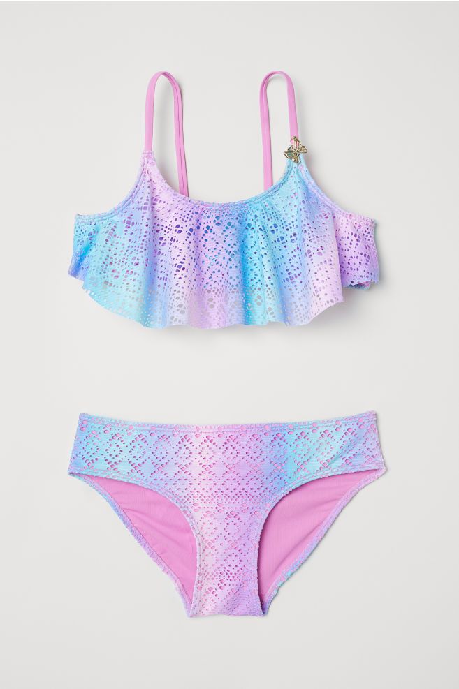 Dantel Bikini Pembe Turkuaz Cocuk H M Tr Kids Bathing Suits Girls Bathing Suits Lace Bikini
