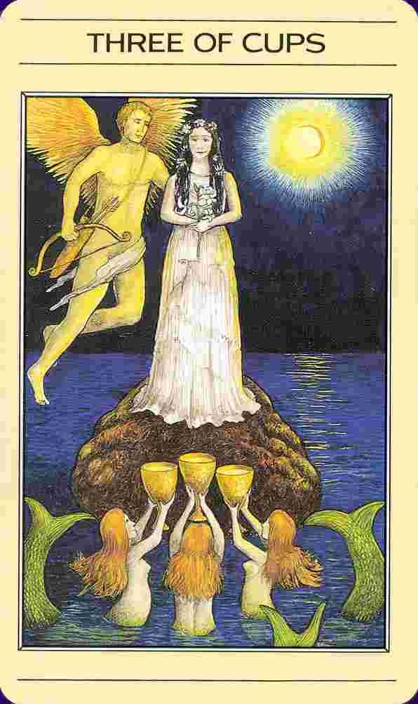 Three of Cups | Tarot art, Cups tarot, Lotus tarot