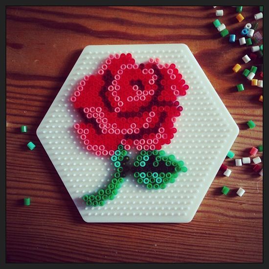 rose flower hama perler beads by ulrikamkarisson craft shiba inu christmas ornament